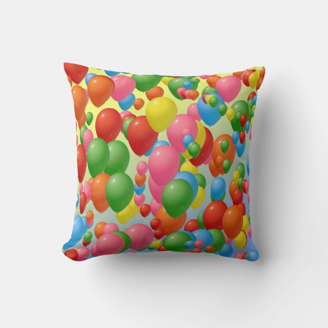 Colourful Balloons Throw Pillow (Front)