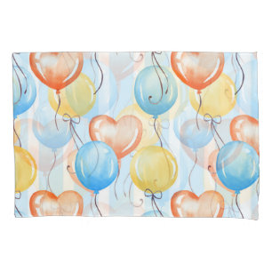 Colourful balloons: watercolor seamless pattern. pillowcase