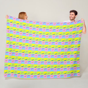 Colourful Banana Pattern in Pop Art Style Fleece Blanket