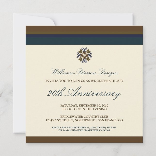 Colourful Bands Corporate Event Invitation (brown) (Front)