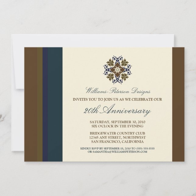 Colourful Bands Corporate Event Invitation (brown) (Front)