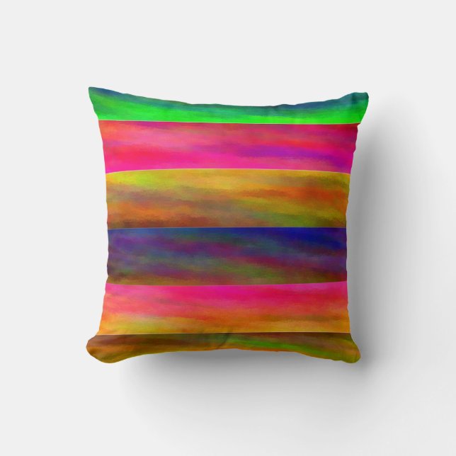 colourful bands cushion (Front)