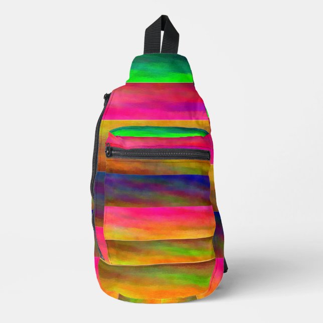 colourful bands sling bag (Front)