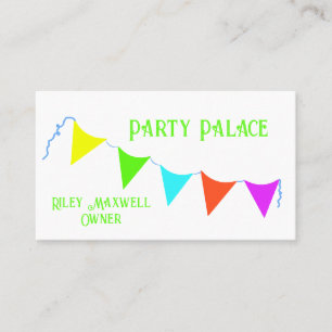 Colourful Banner Party Planner Business Card