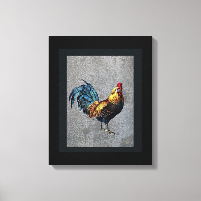 Colourful Bantam Rooster Canvas Print (Front)
