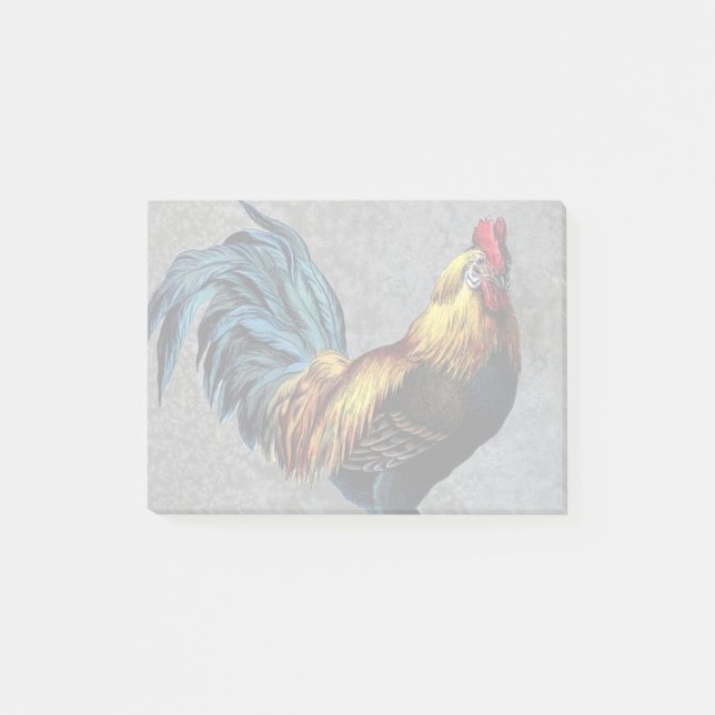 Colourful Bantam Rooster Post-it Notes (Front)