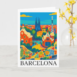 Colourful Barcelona Spain Travel Sagrada Familia Card