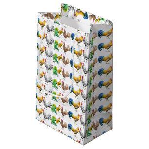 Colourful Barnyard Roosters Gift Bag