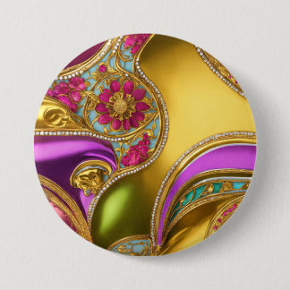 Colourful Baroque Patterned Design" 7.5 Cm Round Badge