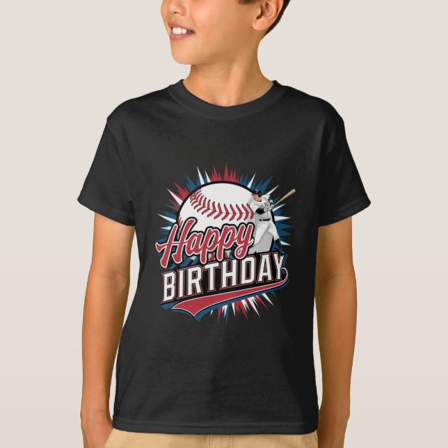 Colourful Baseball Birthday T-Shirt (Front)