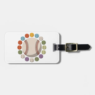 Colourful Baseball Circle Luggage Tag