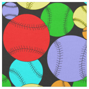 Colourful Baseball Pattern Fabric