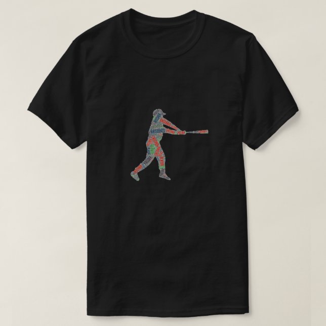 Colourful Baseball Player Sport Graphic T-Shirt (Design Front)