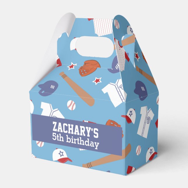 Colourful Baseball Theme Party Favour Box (Front Side)