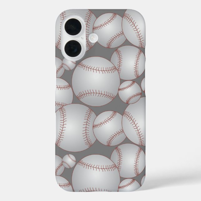 Colourful Baseballs Pattern Grey Case-Mate iPhone Case (Back)