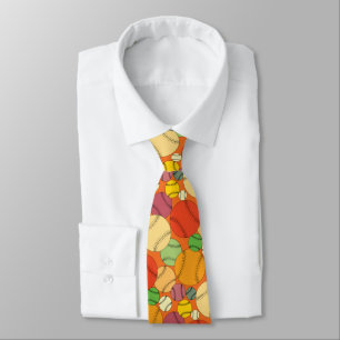 Colourful Baseballs Pattern Tie