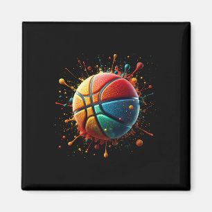 Colourful Basketball Ball Basketball Player Magnet