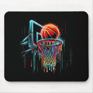 Colourful Basketball Dripping Colour Splash Hoop N Mouse Mat