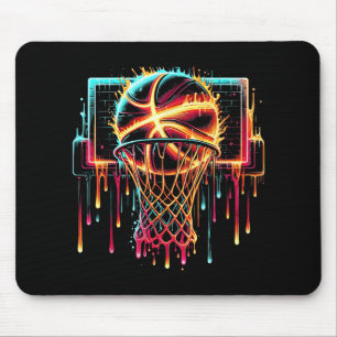Colourful Basketball Dripping Colour Splash Hoop N Mouse Mat
