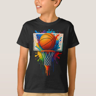 Colourful Basketball Splash Baller Tie Dye Colour T-Shirt