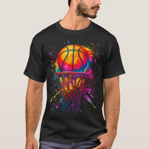 Colourful Basketball Tie Dye Colorsplash Hoop T-Shirt
