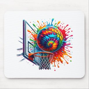 Colourful Basketball Tie Dye Colour Basketball Hoo Mouse Mat