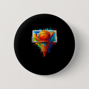 Colourful Basketball Tie Dye Colour Splaank Top 6 Cm Round Badge