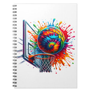 Colourful Basketball Tie Dye Colour Splash Basketb Notebook