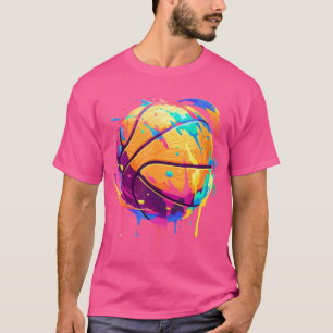 Colourful Basketball Tie Dye Colour Splash Basketb T-Shirt