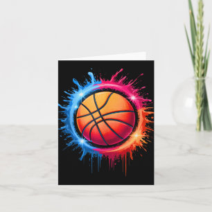 Colourful Basketball Tie Dye Colour Splash Hoop Ne Card