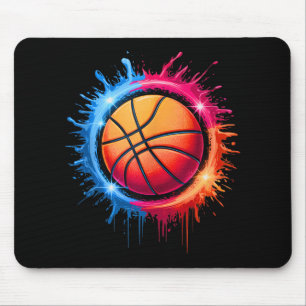 Colourful Basketball Tie Dye Colour Splash Hoop Ne Mouse Mat