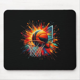 Colourful Basketball Tie Dye Colour Splash Hoop Ne Mouse Mat