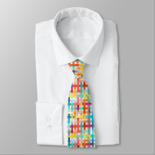 Colourful Basketweave Pattern Tie