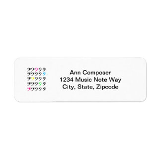 Colourful Bass Clef Label
