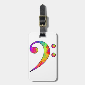 Colourful Bass Clef Luggage Tag
