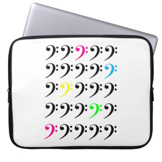 Colourful Bass Clef Neon Music Art Laptop Sleeve