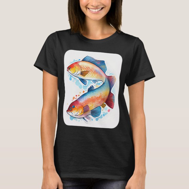 Colourful bass fish T-Shirt (Front)