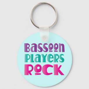 Colourful Bassoon Players Rock Music Gift Key Ring