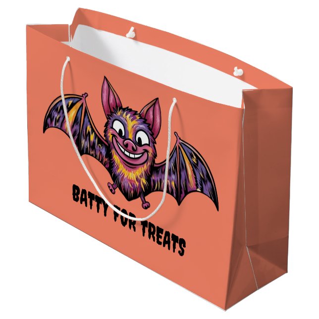 Colourful Bat Large Gift Bag (Back Angled)