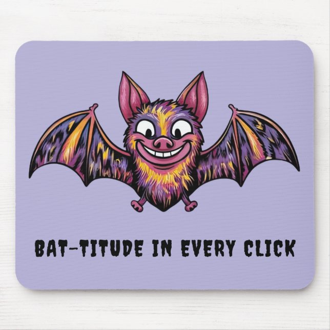 Colourful Bat Mouse Mat (Front)