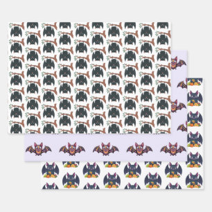 Colourful Bat Wrapping Paper Sheet