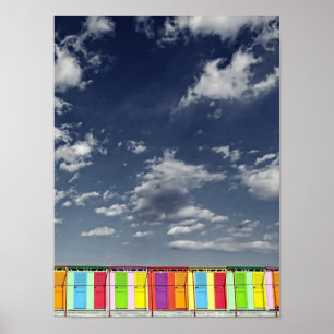 Colourful bathing huts Poster