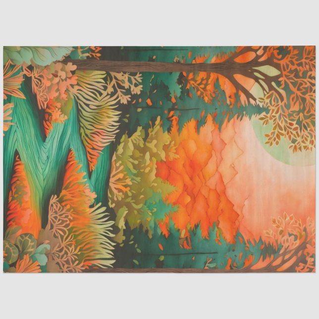 Colourful Batik Forest Art Tissue Paper (Front)