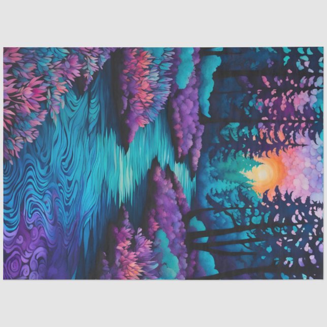 Colourful Batik Forest Art Tissue Paper (Front)