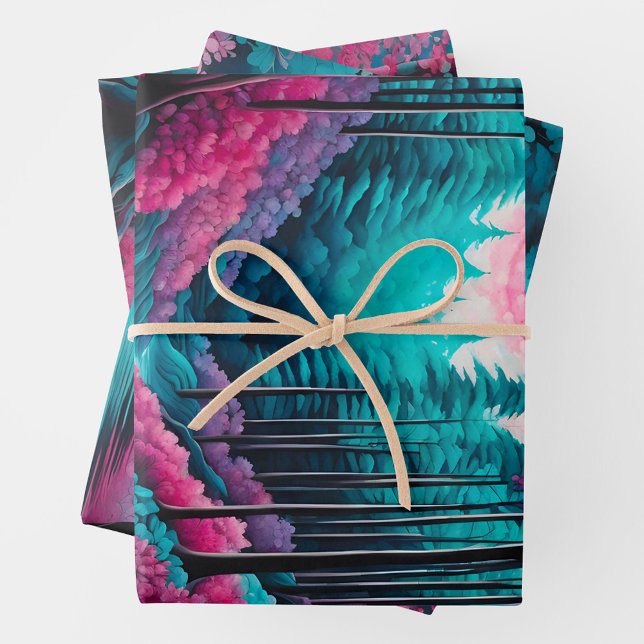 Colourful Batik Forest Art Wrapping Paper Sheets (Creator Uploaded)