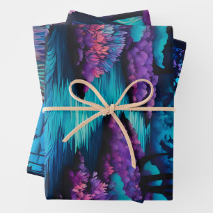 Colourful Batik Forest Art Wrapping Paper Sheets