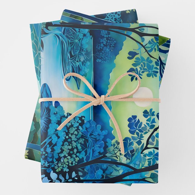Colourful Batik Forest Art Wrapping Paper Sheets (Creator Uploaded)
