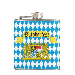 Colourful Bavarian Flag Oktoberfest Hip Flask