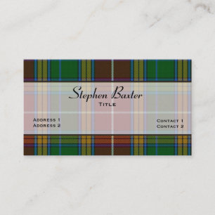Colourful Baxter Tartan Plaid Custom Business Card
