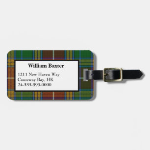 Colourful Baxter Tartan Plaid Luggage Tag